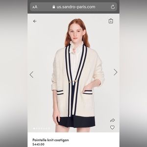 Sandro Pointelle Knit Coatigan